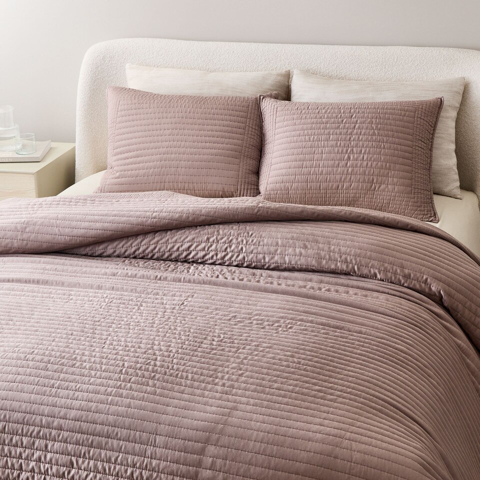 Silky TENCEL™ Pick Stitch Coverlet & Pillowcases West Elm Australia